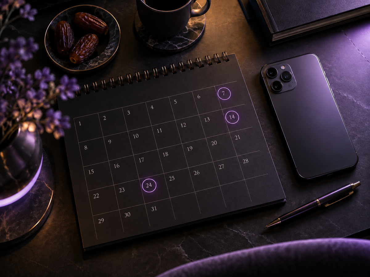 Your month, laid out.